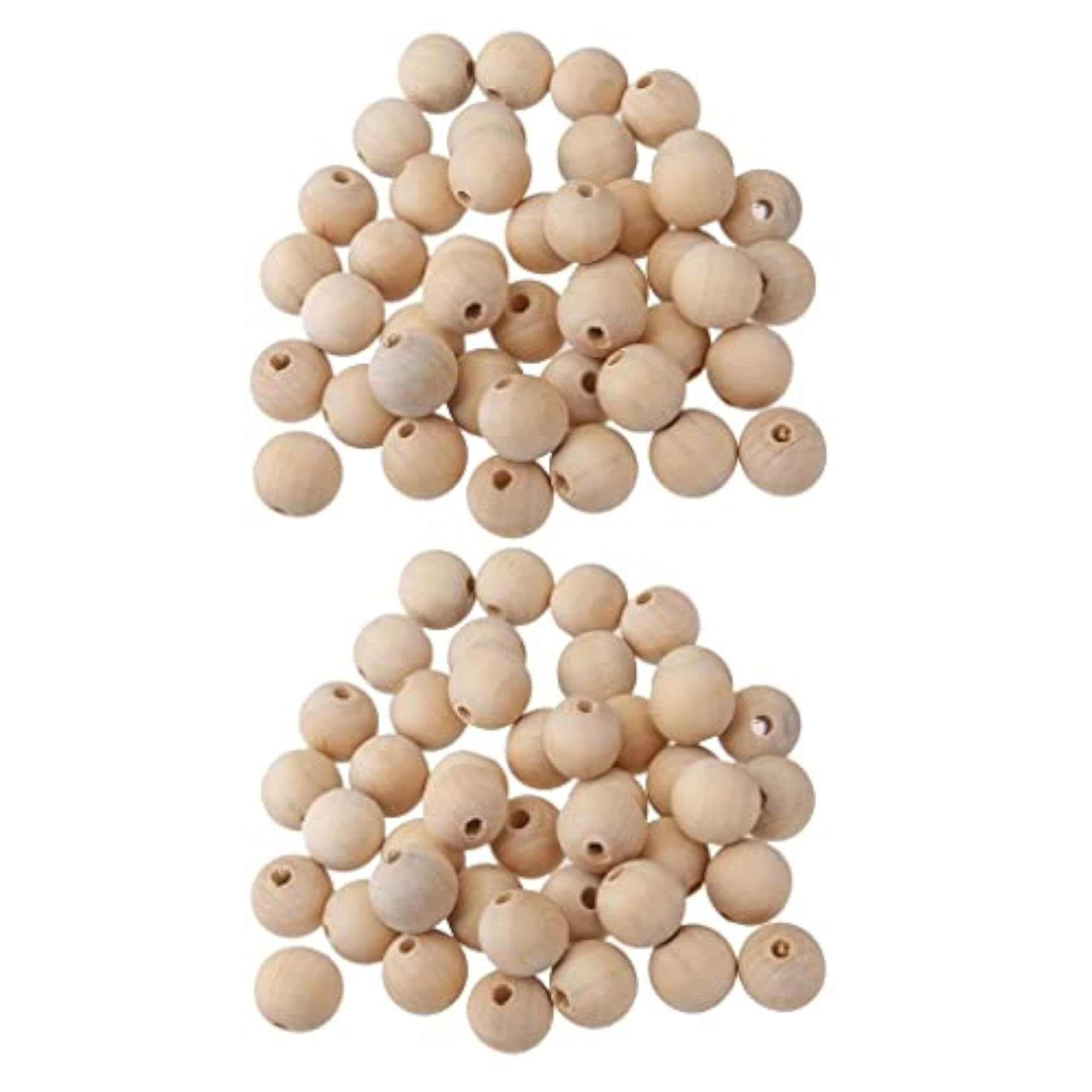 100 Pack Natural Wooden Unpainted Craft Beads for DIY Jewellery Making