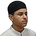 TheKufi® Black Tight & Loose Weave Mix Crocheted Comfortable Cotton Muslim Kufi Topi Skull Prayer Cap (M = 22.5
