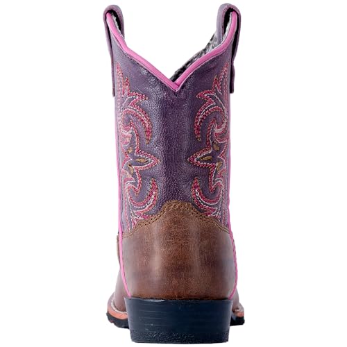 Dan Post Boots Toddler Girls Tryke Embroidered Square Toe Casual Boots Mid Calf - Purple3
