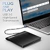 Rioddas External CD/DVD Drive for Laptop, USB 3.0 CD DVD Player Portable +/-RW Burner CD ROM Reader Writer Disk Duplicator Compatible with Laptop Desktop PC Windows Apple Mac Pro MacBook Linux