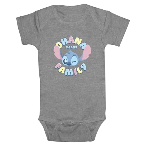 Disney Ohana Means Family overol infantilUnisex bebé, Athletic Heather, 18 Meses