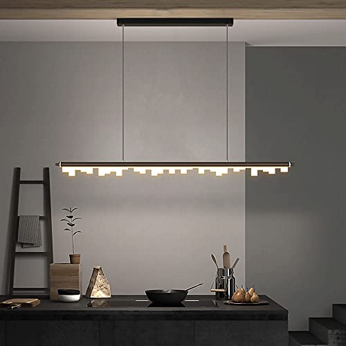 Lámpara colgante de tubo largo lineal negro de 90cm con pantalla acrílica blanca 3