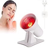 GOMETY Infrarotlampe Rotlichtlampe 150W, Wärmelampe 150 Watt Infrarotlicht mit Timer und Einstellbarer Temperatur Winkel Infrarotlichtlampe Wärmestrahler für Entspannende Muskelermüdung Heimgebrauch
