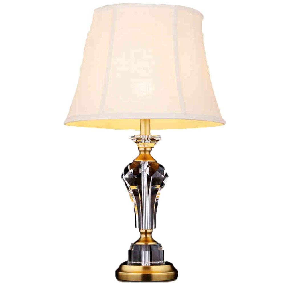 Lampe de bureau en cristal chic et cuivre pour un salon raffiné