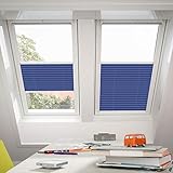 1268 / Dekor Blau Orignal VELUX Plissee / Faltstore FHL FK06 1268S / Bedienart : Manuell / Farbe : Dekor Blau / Fenstergröße : FK06 / Fenstertypen : GGU, GGL, GPU, GPL, GTU, GTL, GXU, GXL _16082