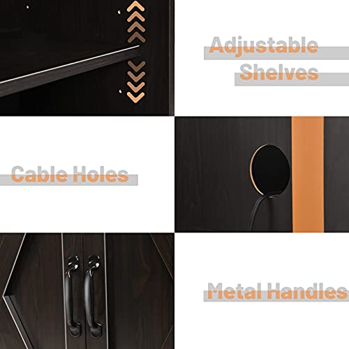 4 Ever Winner Farmhouse Tv Stand For 65+ Inch Tv, Espresso Entertainment Center For 65 Inch Tv, Modern Farmhouse Television Stands For Tvs Up To 70 thumb #1