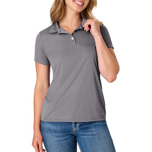 Hanes Sport Women's Cool DRI Performance Polo,Graphite,Medium