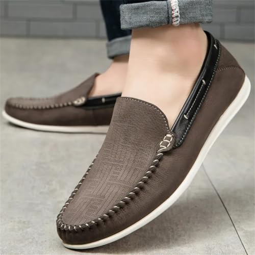 FMURY Man Shoes Leather Men Loafers Slip-On Mens Office Loafers Men Shoes4