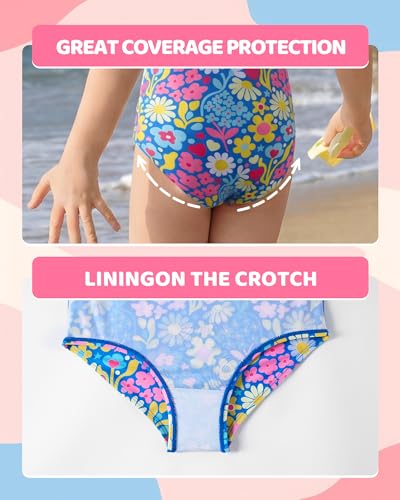Image of Angel season Girls Swimsuits Kids Bathing Suit One Piece Swimwear with UPF 50+ Cute