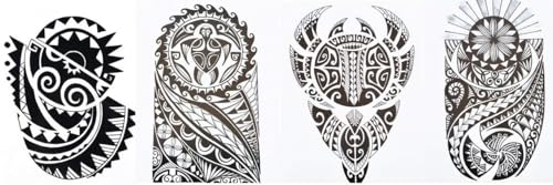 Beyond Tatouages tribaux Maori Design-Lot de 4 feuilles de tatouages HB-Pour homme