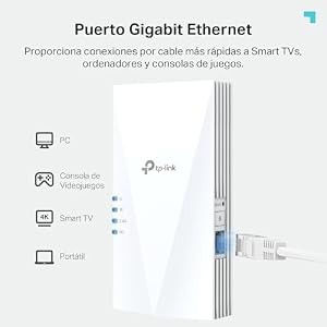 TP-Link RE500X Repetidor WiFi 6 AX1500 Doble Banda, 1 Puerto GE, EasyMesh