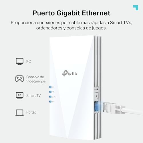 TP-Link RE500X Repetidor WiFi 6 AX1500 Doble Banda, 1 Puerto GE, EasyMesh - Imagen 8