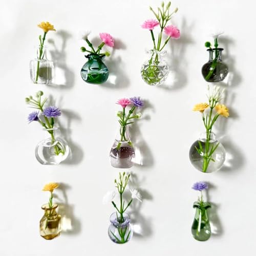 10 mini jarrones magnéticos decorativos