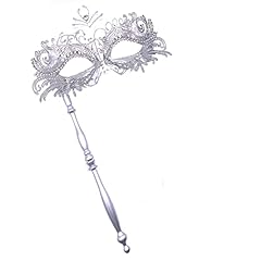 Masquerade Mask With Stick White