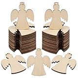 50 Stück Holzanhänger zum Bemalen - 8cm Engel Deko Holzengel zum Beschriften, DIY Handwerk für Hochzeit Geburtstag Weihnachten Valentinstag Geschenkanhänger