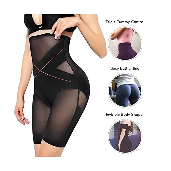 MOVWIN-Tummy-Control-Body-Shaper-Shorts-High-Waist-Thigh-Slimmer-Panties-Shapewear MOVWIN Tummy Control Body Shaper Shorts - High Waist Thigh Slimmer Panties Shapewear Black