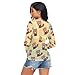 Cartoon Panda Yellow See Through Tops for Women Mesh Sheer Tops Long Sleeve Women Blouse Handle Zipper Camping Beach Swimming Pool Size M