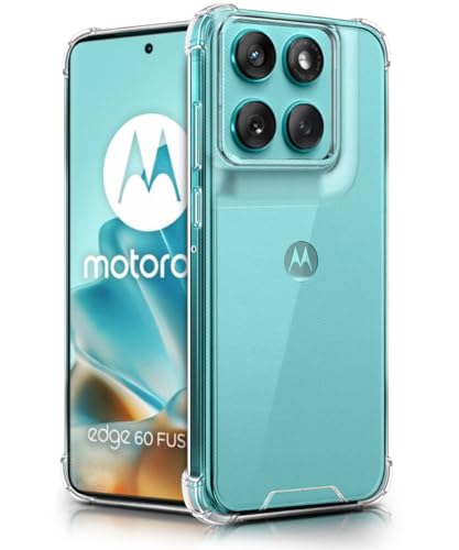 Image of WOW IMAGINE Ultra-Hybrid Crystal Clear Back Case for Motorola Moto Edge 60 Fusion | Shockproof Design | Camera Protection Bump | Hard Clear Mobile Back Cover with Cushioned Edges - Transparent