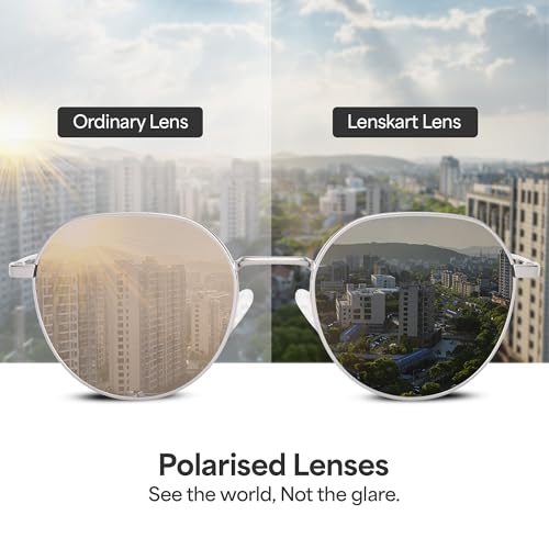 Image of Vincent Chase By Lenskart | Full Rim Round |Polarized Stylish Sunglasses | 100% UV Protected | For Men & Women