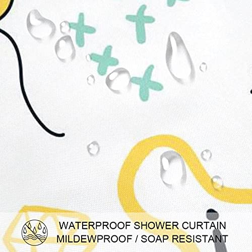 Rideau de douche animaux chat imperméable avec 12 crochets de fixation