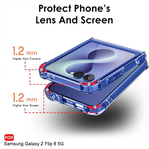 Image of TheGiftKart Crystal Clear Back Cover Case for Samsung Galaxy Z Flip 8 5G | 360 Degree Protection | Shock Proof Design | Hard Back Cover Case for Samsung Z Flip8 5G (PC & TPU, Transparent Bumper)