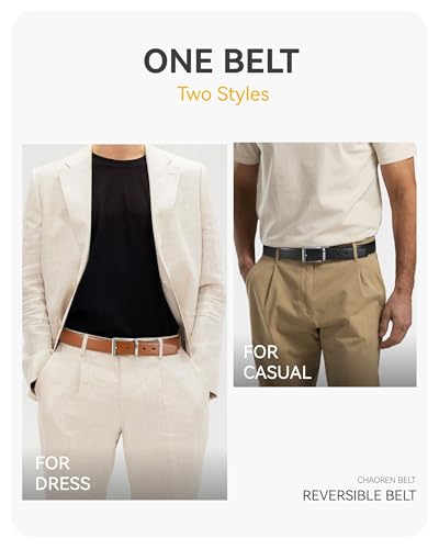 Image of CHAOREN Reversible Belt Men 1 Piece - 1.25 inch Leather Dress Belt
