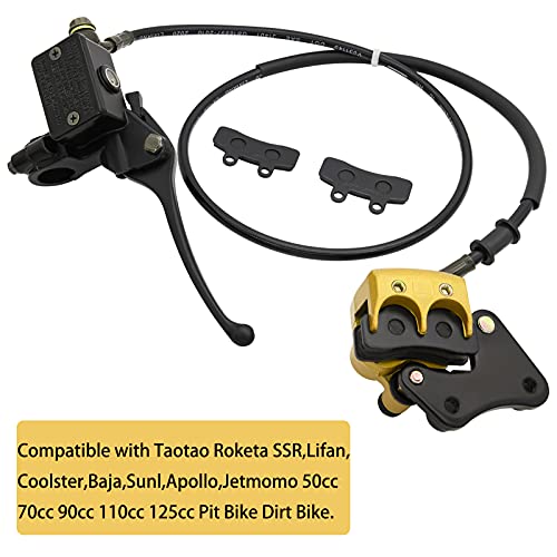 Front Disc Brake Master Cylinder Caliper With Brake Pad Assembly Compatible With Chinese Pit Bike Dirt Bike 50Cc 70Cc 90Cc 110Cc 125Cc #TOP1