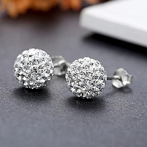 Minimalist CZ Cluster Small Ball Stud Earrings for Women Girls 925 Sterling Silver Hypoallergenic Cubic Zirconia Tiny Cute Fashion Studs Lucky Birthday Christmas Wedding Jewelry Gifts4