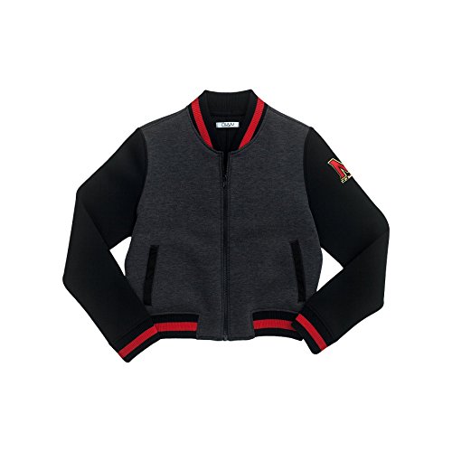 nuyu University of Maryland Cropped Varsity Jacket Size M Charcoal