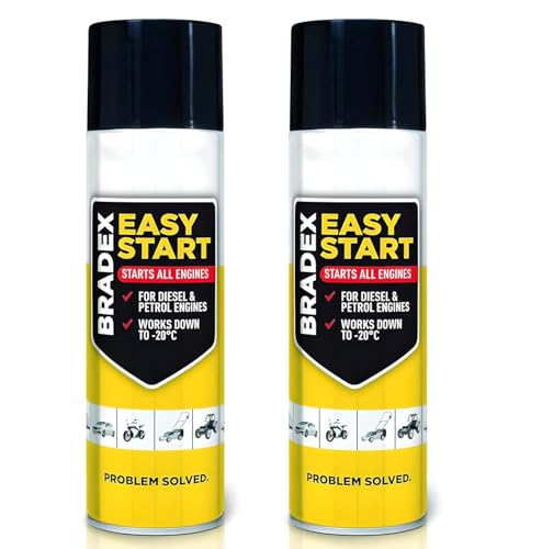 Bradex Easy Start 300ml – Pack of 2 | Fast Engine Starter Spray for Petrol & Diesel Engines | Helps Start in Cold, Damp & Frosty Weather | Ideal for Cars, Vans, Lawn Mowers, Generators
