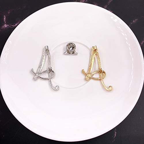 Xgala 3 Pcs Letters A Plated Metal Clear Crystal Lapel Pin Brooches Collar #TOP3