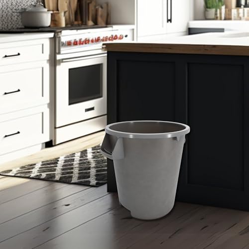 Image of SPARTA Bronco Waste Container Trash Container, Round Trash Bin for Disposal, 10 Gallons, Gray
