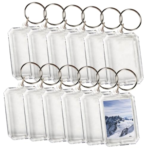 Porte-clés octogonaux en acrylique transparent KOMBIUDA pour insérer vos photos souvenirs