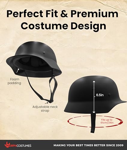 Image of Nicky Bigs Novelties Adult German Army Helmet Costume, Black, One Size