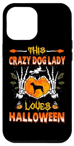 Carcasa para iPhone 14 Plus This Crazy Dog Lady Staffordshire Bull Terrier Halloween