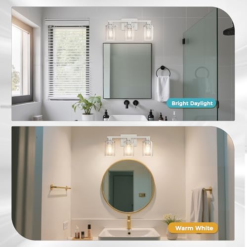 Image of DORESshop Bathroom Vanity Light Fixture Over Mirror Chrome Modern 3-Light