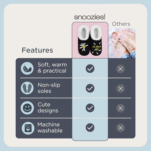 Snoozies Pairable Slipper Socks - Funny House Slippers for Women, Non-Slip Fuzzy Slipper Socks - Love You More4