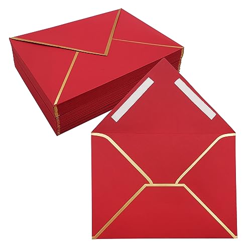 50 Pack 4x6 Envelopes Self Seal, Red 4x6 Envelopes for Invitations with Self-Adhesive A6 Envelopes Self Seal for Weddings, Invitations, Photos, Postcards, Greeting Cards Mailing,Graduation by XHKDSYMC - Used condition - US$19.74