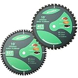 2 Pack 10 Inch 40T&60T Circular Saw Blades Fine Finish with 5/8' Arbor ATB Framing Saw Blades for Cutting Softwood Hardwood Laminate Plywood Chipboard Panels FRP MDF by puxyblue