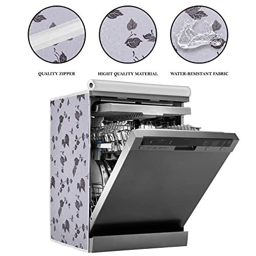 Image of Amazon Brand - Umi. Dishwasher Cover Suitable for Bosch of 12, 13, 14, and 15 Place Setting (63cmsX63cmsX81cms, Half White & Grey)