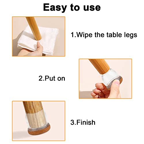 Image of Furniture Feet Floor Protectors, MOMSIV Flexible Furniture Legs Protectors Clear TPR Cups for Wood Floors Non Slip Slim Fit for Round Legs Diameter 0.8-1 inch - Mid (16 Pack)