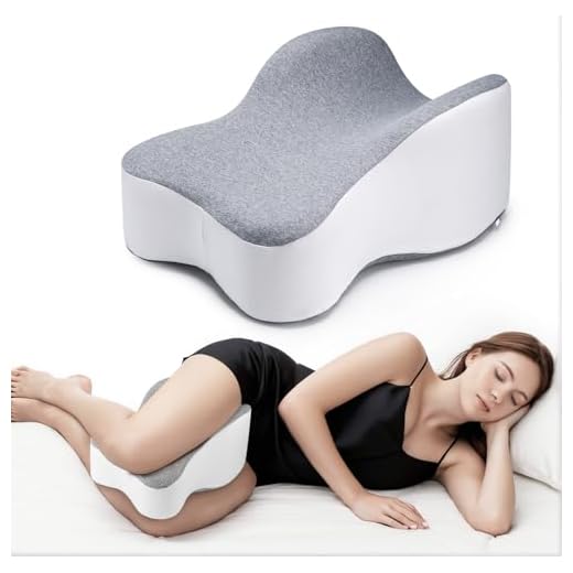 Long 14” Knee Pillow for Side Sleeper Fully Support Thighs and Knees for Required Knee Separation- Leg Pillow for Side Sleeping Between Legs Aligns Spine- Large, Gray