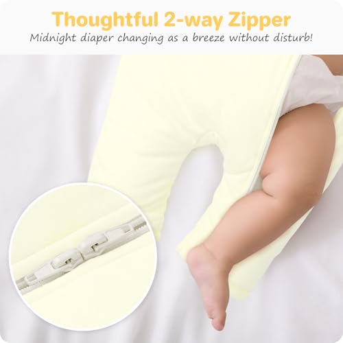 Image of Premium Cotton Baby Sleep Sacks with Legs Winter 3-6 Months 2.5 Tog, Ultra Soft Wearable Blanket Sleeping Bag Sack Easy Diaper Changing Transition Sleep Sacks Unisex Newborn Infant Babies Girls Boys