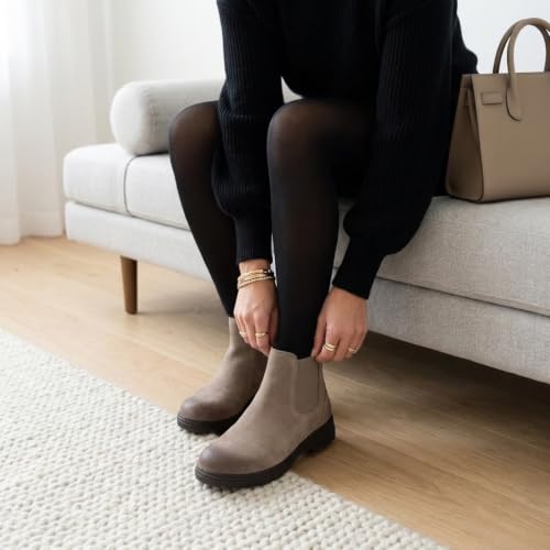 Image of CUSHIONAIRE Britain Genuine Suede Chelsea Ankle Boots for Women
