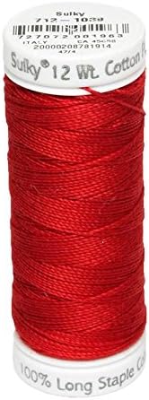 Sulky Of America 12wt Cotton Petites Thread, 50 yd, True Red