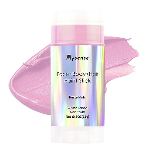 Mysense Pastel Pink Face Body Hair Paint Stick,Water Based Washable Temporary Hair Paint,Non-toxic Cream Body Paint Stick for Adults Halloween Costume SFX Cosplay Makeup,0.5oz(15g)