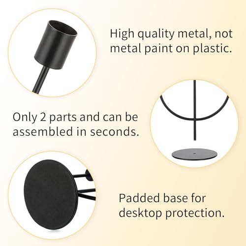 Romadedi Modern Candelabra Black Candle Holders - 3 Arm Wedding Candlestick Holder For Theme Party Table Centrepiece Decor Dining Room Birthday Holiday Christmas thumb #5