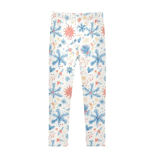 KLL Winter Christmas Mandala Girls Cotton Leggings Soft High Waisted Leg Yoga Pants Exercise
