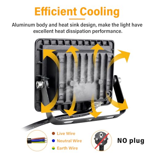 RIGIDON-2x-10W-Projecteur-dexterieur-Led-1000LM-Luminaire-Exterieur-IP66-etanche-Eclairage-de-Securite-Exterieur-Projecteur-led-lampe-de-Patio-Garage-Terrasse-Jardin-Chantier-6000K-Blanc-Froid