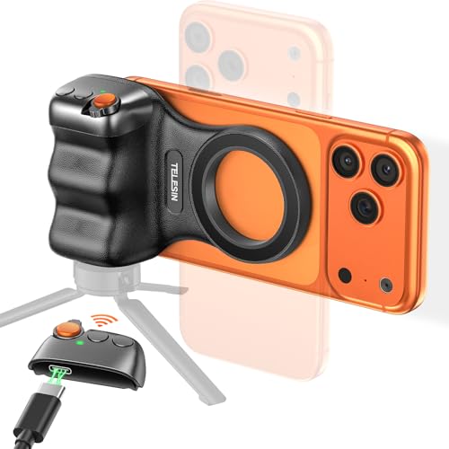 Jeebel Stabilisateur Smartphone - Grip Magnétique pour Téléphone avec Télécommande Bluetooth USB et Filetage 1/4 Pouce - Poignée Stabilisateur pour...